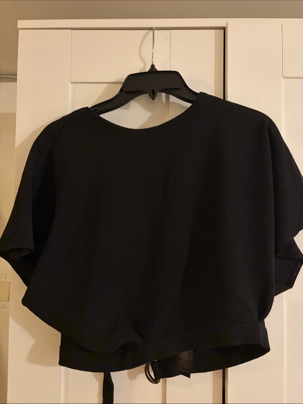 ASOS Black Cropped Boxy open back top